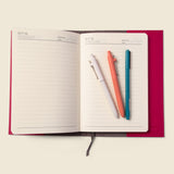 Refillable A5 Leather Notebook Cover – Pink-Notebook Cover-Gentleman.Clothing