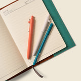 Refillable A5 Leather Notebook Cover – Teal-Notebook Cover-Gentleman.Clothing