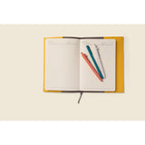 Refillable A5 Leather Notebook Cover – Yellow-Notebook Cover-Gentleman.Clothing