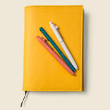 Refillable A5 Leather Notebook Cover – Yellow-Notebook Cover-Gentleman.Clothing