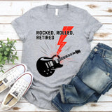 Rocked Rolled Retired T-Shirt – Funny Retirement Gift Shirt-T-Shirt-Gentleman.Clothing