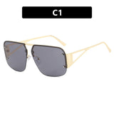 Square sunglasses, sunglasses half frame versatile sunglasses-Sunglasses-Gentleman.Clothing