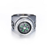 Stainless Steel Sailing Rings with Compass-Rings-Gentleman.Clothing