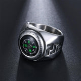 Stainless Steel Sailing Rings with Compass-Rings-Gentleman.Clothing