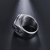 Stainless Steel Sailing Rings with Compass-Rings-Gentleman.Clothing