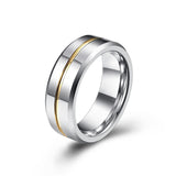 Tungsten Simple Men's Ring with Colored Ribbon Wear Resistant Ring-Rings-Gentleman.Clothing