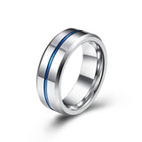 Tungsten Simple Men's Ring with Colored Ribbon Wear Resistant Ring-Rings-Gentleman.Clothing