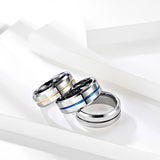 Tungsten Simple Men's Ring with Colored Ribbon Wear Resistant Ring-Rings-Gentleman.Clothing