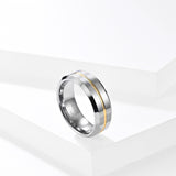 Tungsten Simple Men's Ring with Colored Ribbon Wear Resistant Ring-Rings-Gentleman.Clothing