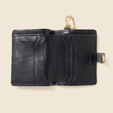 Wallet with Snap and Key Ring - Black-Small Bifold-Gentleman.Clothing