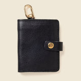 Wallet with Snap and Key Ring - Black-Small Bifold-Gentleman.Clothing