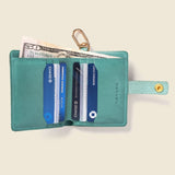 Wallet with Snap and Key Ring - Green-Small Bifold-Gentleman.Clothing