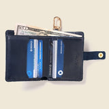Wallet with Snap and Key Ring - Navy-Small Bifold-Gentleman.Clothing