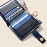 Wallet with Snap and Key Ring - Navy-Small Bifold-Gentleman.Clothing