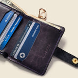 Wallet with Snap and Key Ring - Purple-Small Bifold-Gentleman.Clothing