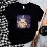 Wizard Cat Halloween Shirt – Funny Cat Meme Graphic Tee-T-Shirt-Gentleman.Clothing