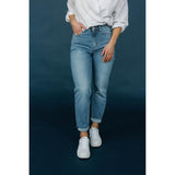 Women's Stretch Tapered Recycled Jean - Washed Stone Blue-Gentleman.Clothing