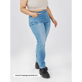 Women's Stretch Tapered Recycled Jean - Washed Stone Blue-Gentleman.Clothing