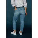 Women's Stretch Tapered Recycled Jean - Washed Stone Blue-Gentleman.Clothing