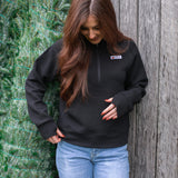 Women's Waffle 1/2 Zip (Black)-Shirts-Gentleman.Clothing