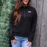 Women's Waffle 1/2 Zip (Black)-Shirts-Gentleman.Clothing