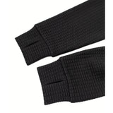 Women's Waffle 1/2 Zip (Black)-Shirts-Gentleman.Clothing