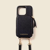 iPhone Case and Wallet with Long Strap - Black-Gentleman.Clothing