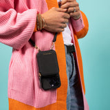 iPhone Case and Wallet with Long Strap - Black-Gentleman.Clothing