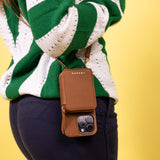 iPhone Case and Wallet with Long Strap - Tan-Gentleman.Clothing