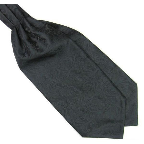 Black Paisley Gentleman Collection Ascot/Cravat Tie-Ascot Ties-Gentleman.Clothing