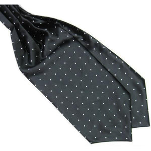 Black Polka Dot Ascot/Cravat Tie-Ascot Ties-Gentleman.Clothing