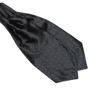 Black & Red Polka Dot Ascot/Cravat Tie-Ascot Ties-Gentleman.Clothing