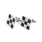 Black and White Checkered Cufflinks-Cufflinks-Gentleman.Clothing