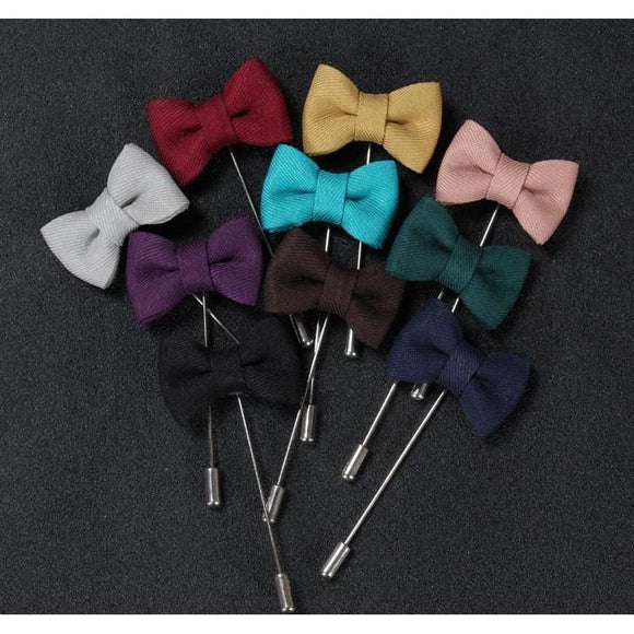 Bow Tie Collection Brooch Boutonnieres - 10 Colors-Brooch-Gentleman.Clothing