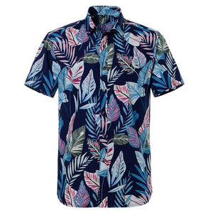 Breezy Palm Hawaiian Cotton Short Sleeve Shirt-Shirt-Gentleman.Clothing