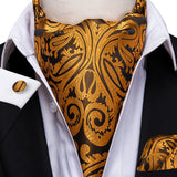 Colorful Silk Ascot/Cravat Tie, Handkerchief & Cufflinks Set-Ascot Ties-Gentleman.Clothing