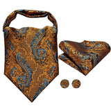 Colorful Silk Ascot/Cravat Tie, Handkerchief & Cufflinks Set-Ascot Ties-Gentleman.Clothing