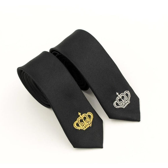 Fashion Crown Collection Skinny Ties - 2 Colors-Skinny Ties-Gentleman.Clothing