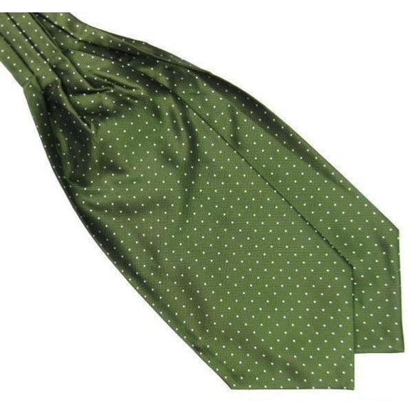 Forest Green Polka Dot Ascot/Cravat Tie-Ascot Ties-Gentleman.Clothing