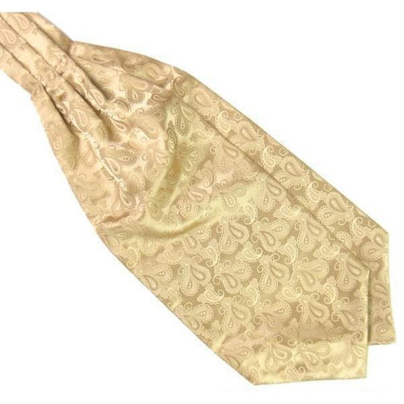 Gold Paisley Gentleman Collection Ascot/Cravat Tie-Ascot Ties-Gentleman.Clothing