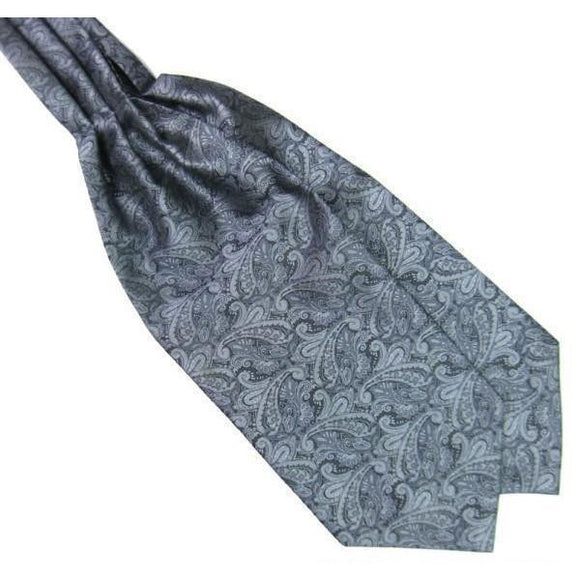 Gray Paisley Gentleman Collection Ascot/Cravat Tie-Ascot Ties-Gentleman.Clothing