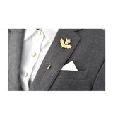 Maple Leaf Collection Brooch Boutonnieres - 2 Colors-Brooches-Gentleman.Clothing