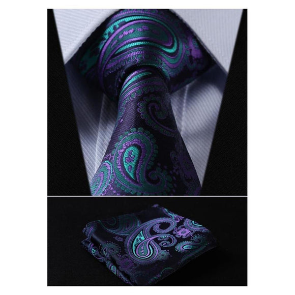 Mauve Wide Necktie & Handkerchief Collection-Neckties-Gentleman.Clothing