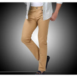 Men's Beige Slim Fit Straight Jeans - Multiple Sizes-Jeans-Gentleman.Clothing