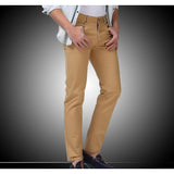 Men's Beige Slim Fit Straight Jeans - Multiple Sizes-Jeans-Gentleman.Clothing