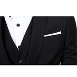 Men's Black One Button Slim Fit Suit - Three Piece-Suit-Gentleman.Clothing