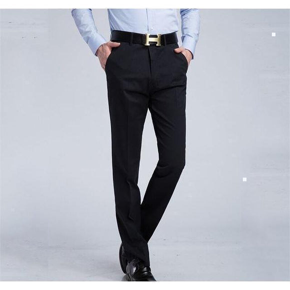 Men's Black Slim Fit Dress Pants - Multiple Sizes-Pants-Gentleman.Clothing