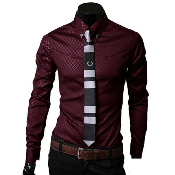 Men's Burgundy Slim Fit Dress Shirt Men's Burgundy Slim Fit Dress Shirt