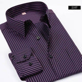 Men's Deep Purple Striped Dress Shirt-Shirt-Gentleman.Clothing