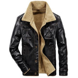 Men's Leather Fleece Jacket - 3 Colors-Jacket-Gentleman.Clothing